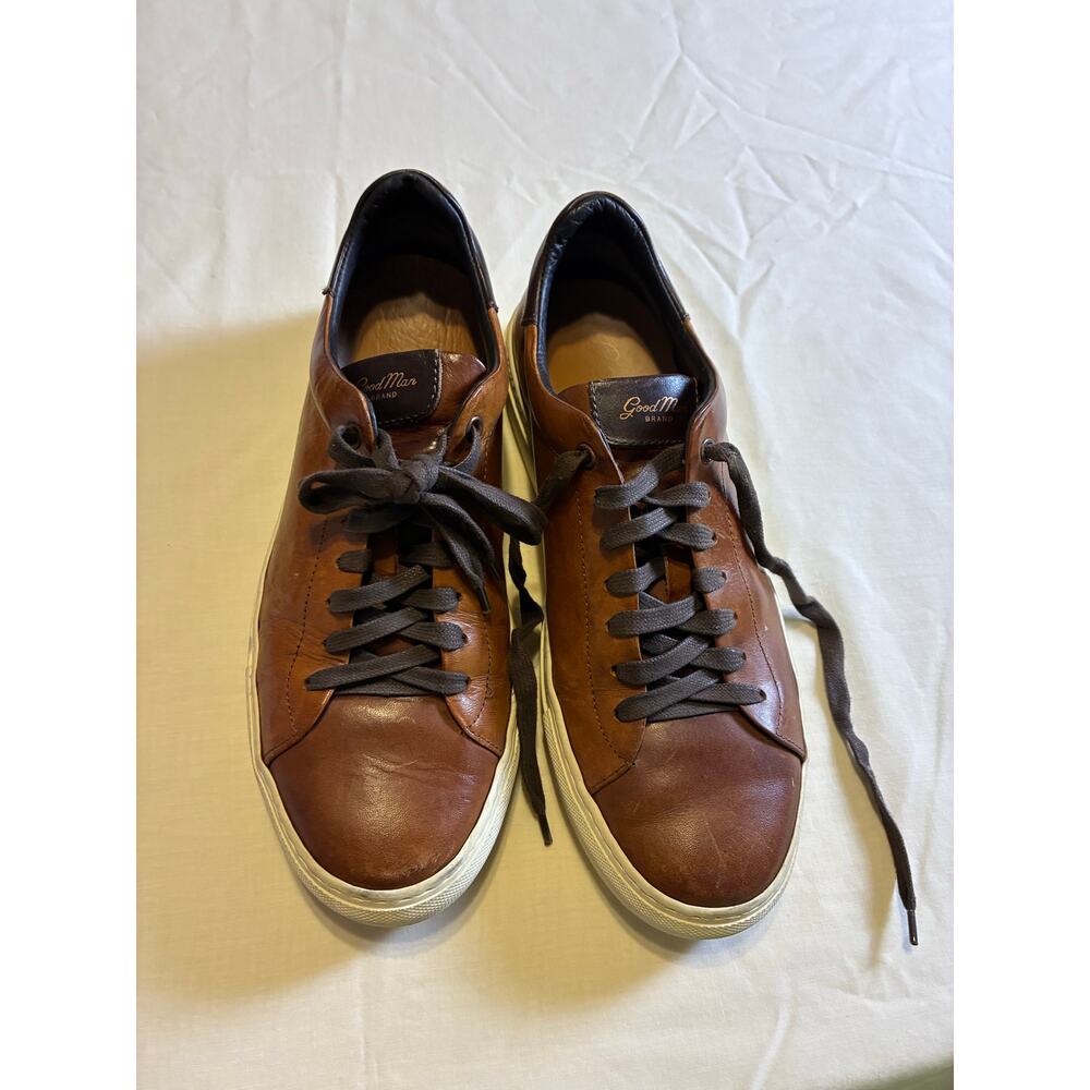 Good Man Brand Leather Sneakers Mens Brown Low Top Lace Up Casual Luxury Shoes
